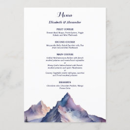 Menu Casamento com paisagens cobertas de neve