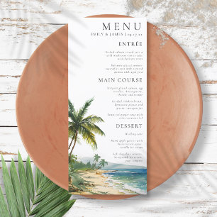 Menu Casamento com Palm Beach Modern Watercolor