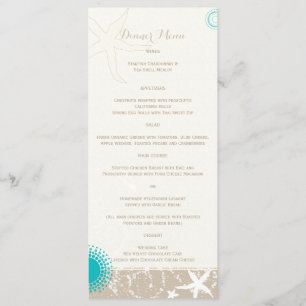 Menu Casamento com Peixe-Estrelo de Ivory Taupe Teal Be