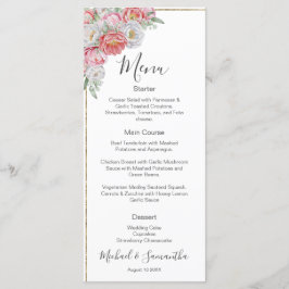 Menu Casamento com Peônia Rosa e Branca