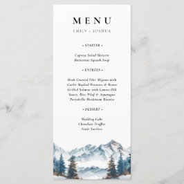 Menu Casamento com pinheiro das montanhas do inverno