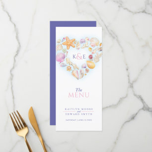 Menu Casamento com terra do coração monograma água