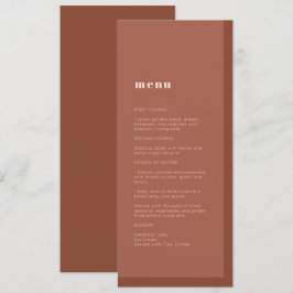 Menu Casamento com Tipografia Moderna Minimalista Terra