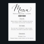 Menu Casamento com Tipografia Rusta<br><div class="desc">Cartão de cardápio de tipografia russa com desenho desenhado à mão e sotaques decorativos.</div>
