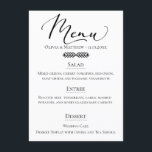Menu Casamento com Tipografia Rusta<br><div class="desc">Cartão de cardápio de tipografia russa com desenho desenhado à mão e sotaques decorativos.</div>