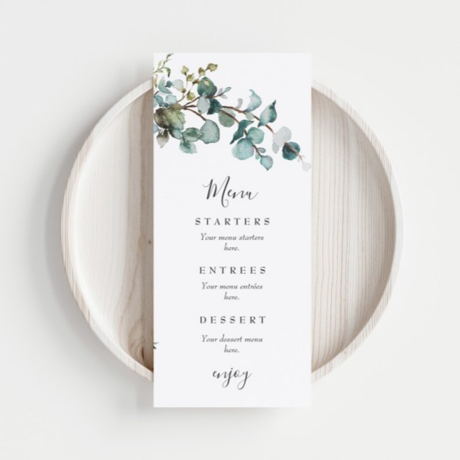 Menu Casamento com Verde de Eucalipto (Criador carregado)