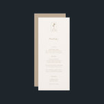 Menu Casamento Contemporâneo de Chic Beige Costeiro<br><div class="desc">Minimalista Contemporâneo de Chic Costeira,  menu de casamento. Tipografia bege com cores de fundo coordenadas.</div>
