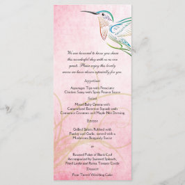 Menu Casamento Cor de Água do Hummingbird Rosa