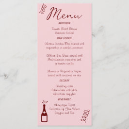 Menu Casamento Cor-de-Rosa Simples