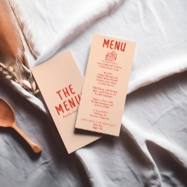 Menu Casamento Cor Vermelha Cor Laranja Laranja Desenha