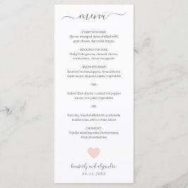 Menu Casamento Coração Rosa Fofo