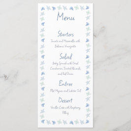 Menu Casamento Costeiro desenhado à mão