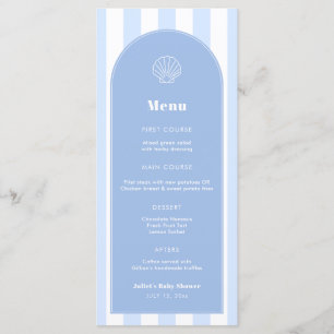 Menu Casamento Costeiro Simples Concha de Marisco Azul 