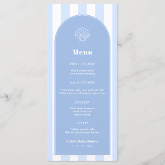 Menu Casamento Costeiro Simples Concha de Marisco Azul
