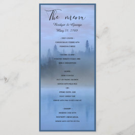 Menu casamento da floresta azul poeirenta