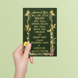 Menu Casamento da Floresta das Fadas de ouro