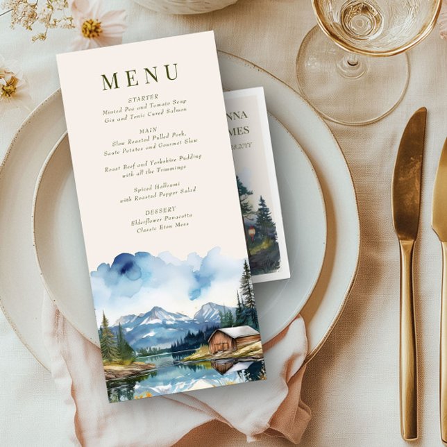 Menu Casamento da Floresta do Lago Country (Menu from the Country Lake wedding collection by Darling & May)