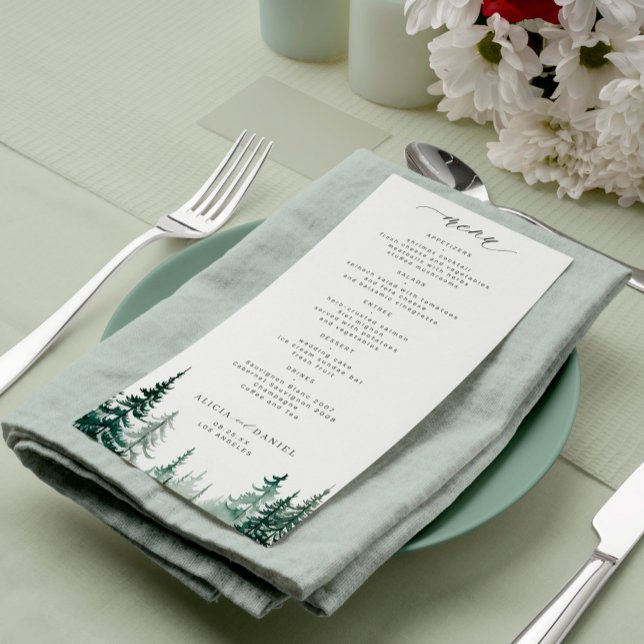 Menu Casamento da floresta russa de pinheiros (Criador carregado)
