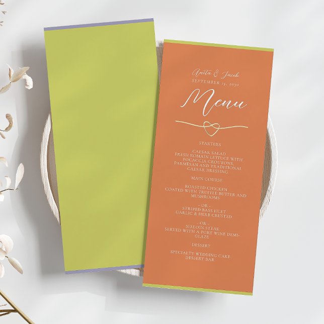 Menu Casamento da Laranja Verde Cítrica (Criador carregado)