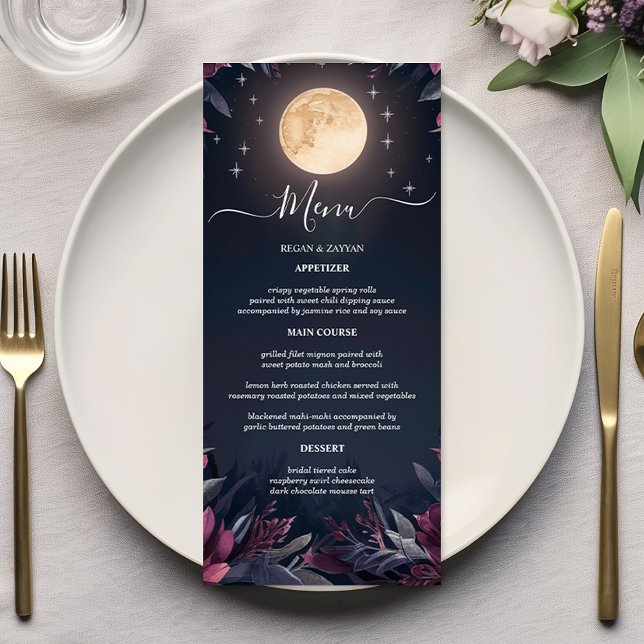Menu Casamento da Lua do Jardim da Meia-Noite (Criador carregado)
