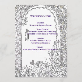 Menu Casamento da Porta do Jardim Elegante e Caprichoso