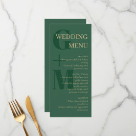 Menu Casamento da Tipografia Verde-Tan, Caçador Elegant