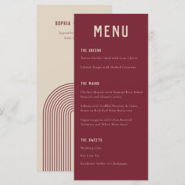 Menu Casamento da Tipografia Vermelha do Arco Moderno B