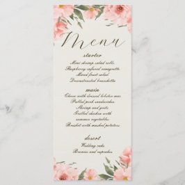 Menu Casamento das Flores de Água Rosa