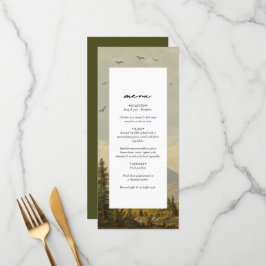 Menu Casamento das Montanhas da Floresta de Pinheiros d