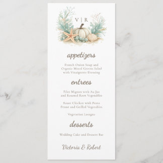 Menu Casamento de Abóbora de Concha de Outono Costeira 