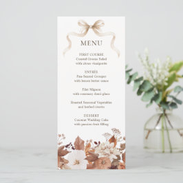Menu Casamento de Abóbora Floral de Outono