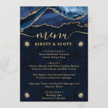 Casamento de Ágata Falsa Brilhante Azul e Dourado 