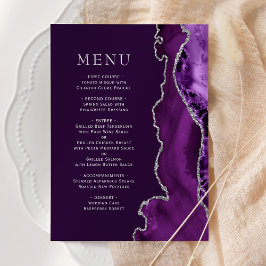 Menu Casamento de Ameixa Ágata Prata Roxa