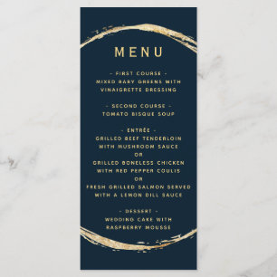 Menu Casamento de Ampersand com Círculo Dourado Azul M