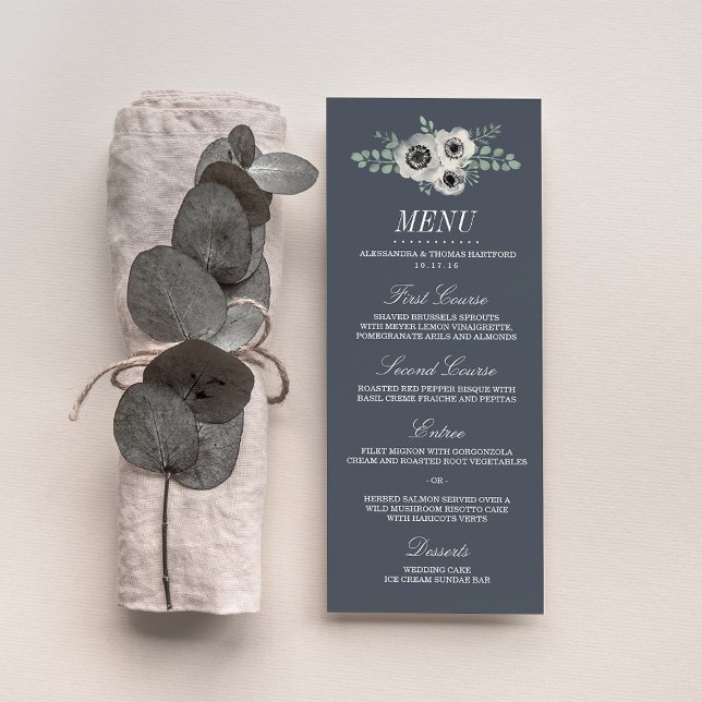 Menu Casamento de Anemone e Eucalyptus (Criador carregado)