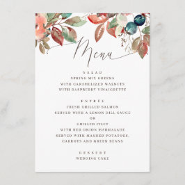 Menu Casamento de Aquarela de Folhagem de Outono | Folh