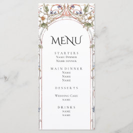 Menu Casamento de Arca Floral de Pastel Vintage