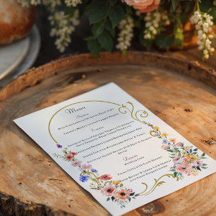 Menu Casamento de Arco de Verão com Primavera de flor s