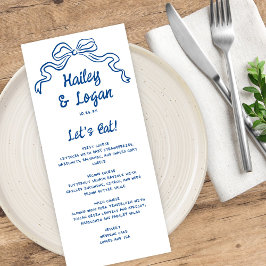 Menu Casamento de Arco Moderno Ilustrado Whimsical