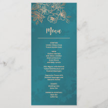 Casamento de Arte com Linha Floral Teal Dourada ro
