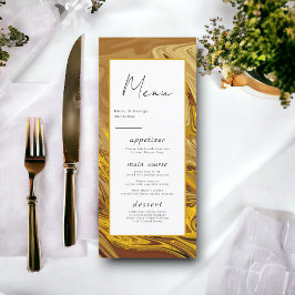 Menu Casamento de Arte Moderno Dourado Brown Terracotta