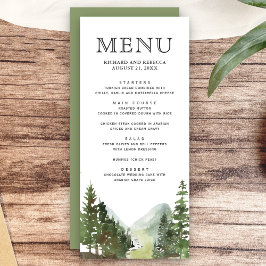 Menu Casamento de árvores da floresta montanhosa rústic