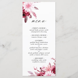 Menu Casamento de Autumn Romance Dourado Frame Burgundy
