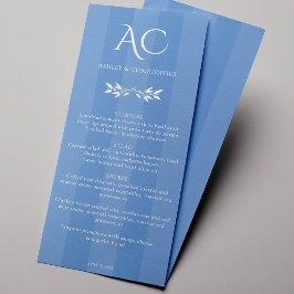 Menu Casamento de Azul de Cornflower com distribuição m