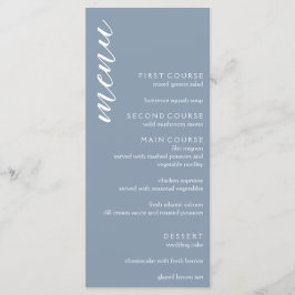 Menu Casamento de Azul Mínimo Dusty