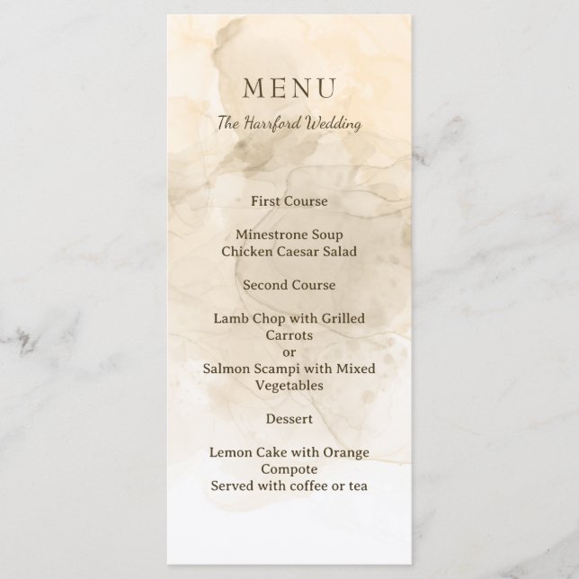 Menu Casamento de Bespoke Marbled Villa (Frente)