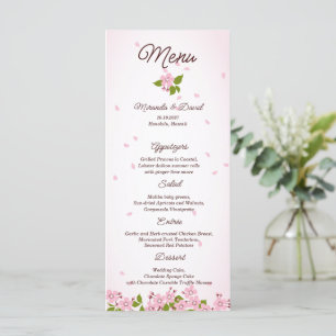 Menu Casamento de Blossomas de Cereja Japoneses, com Sa