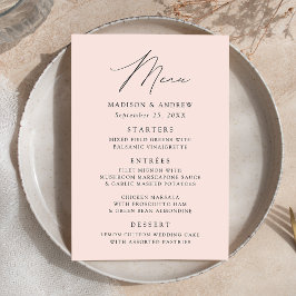 Menu Casamento de Blush Elegante Moderno