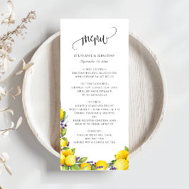 Menu Casamento de Boho com Lavanda de Limão de Aquarela