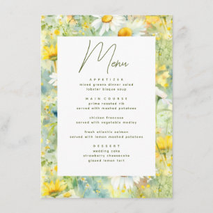 Menu Casamento de Boho de Folhagem de Verão de Prados S